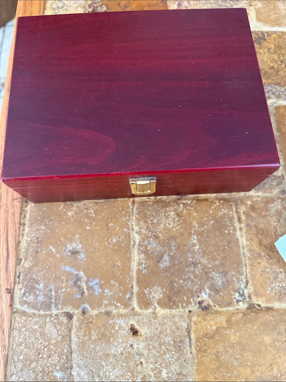 Wooden Tea Box with Green Velvet Compartments